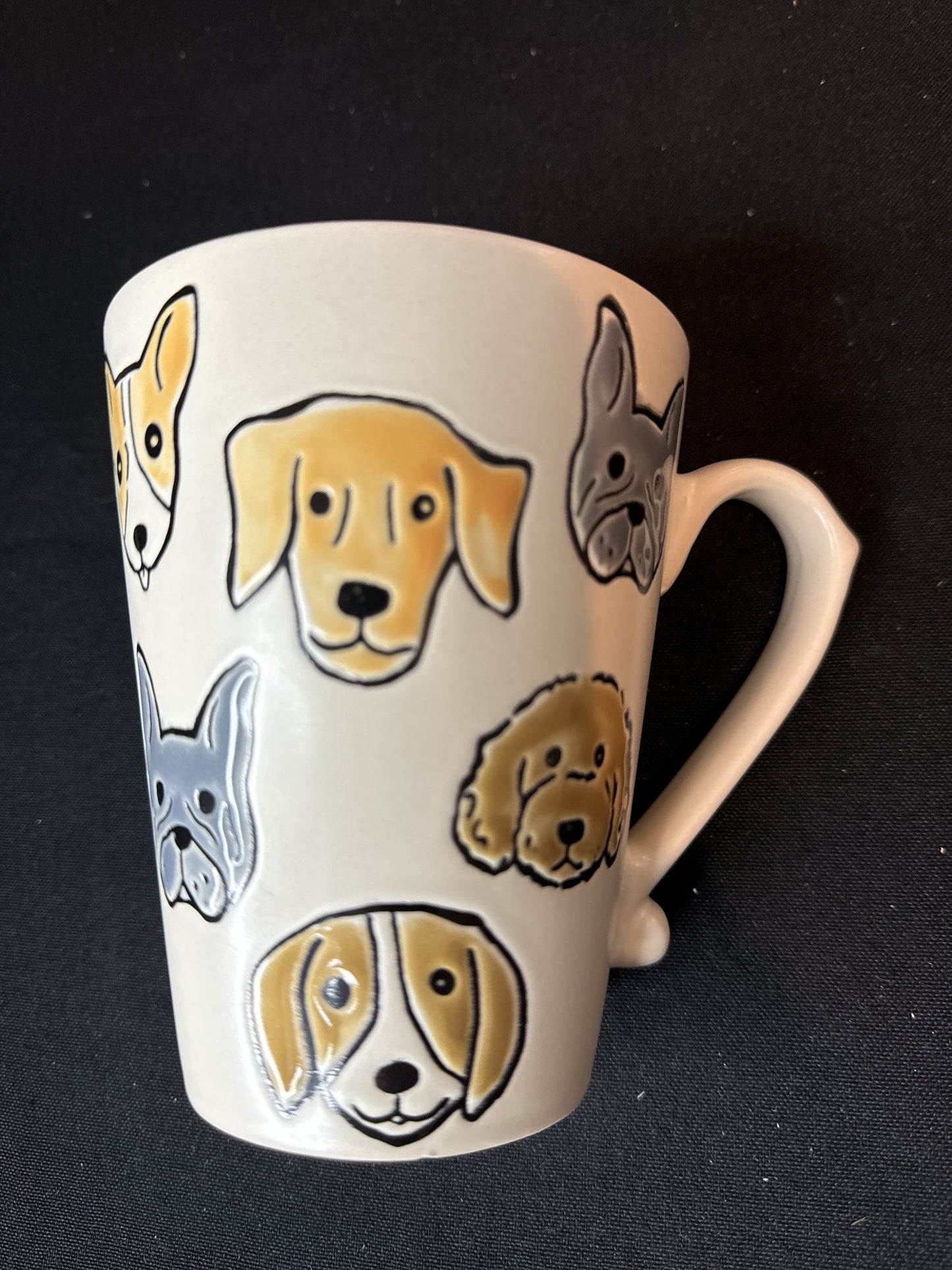 Tall Dog Coffee Mug/Cup "Dog Mom" w/ Grey Interior 5" Tall New Inventory