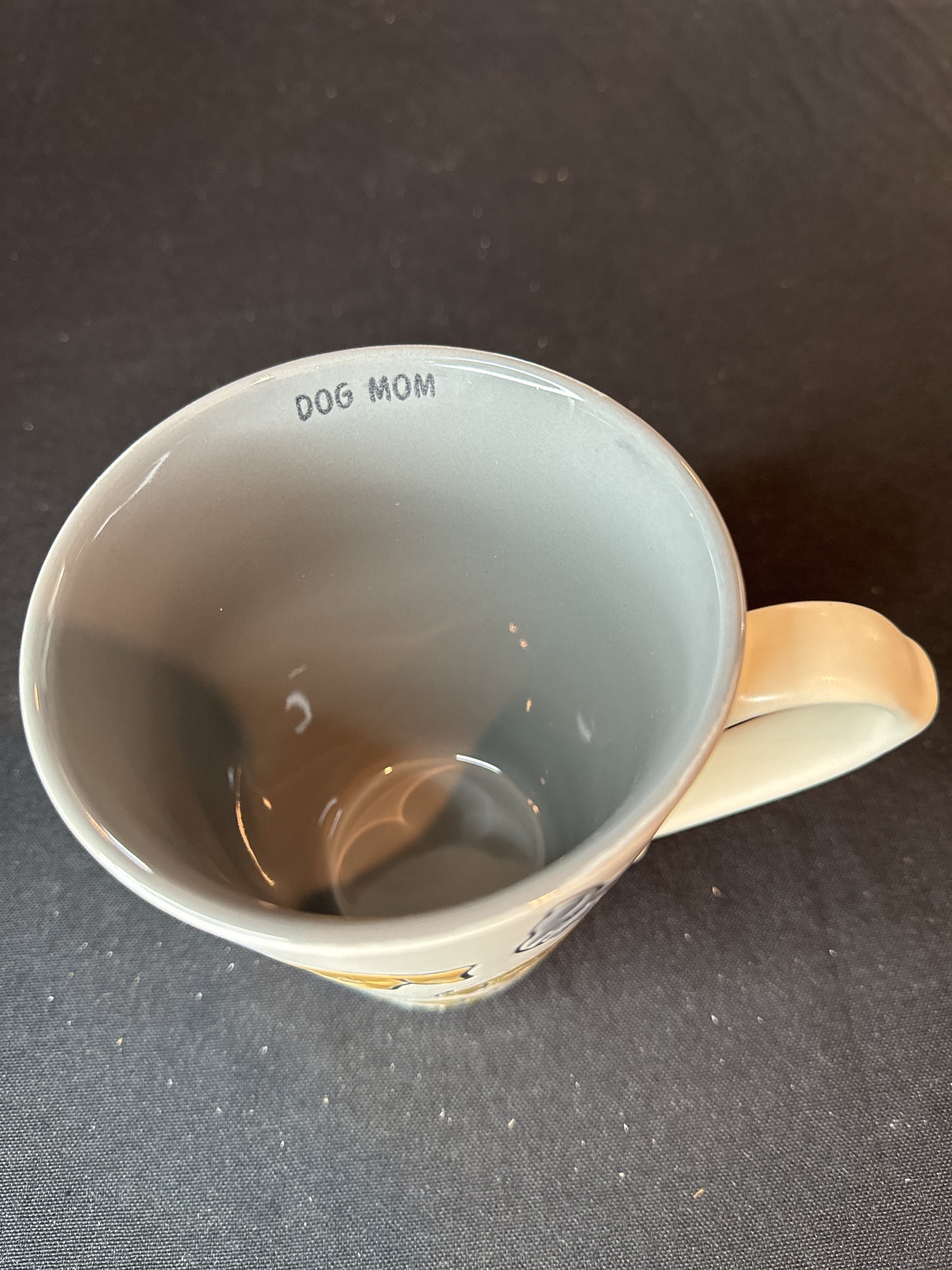 Tall Dog Coffee Mug/Cup "Dog Mom" w/ Grey Interior 5" Tall New Inventory