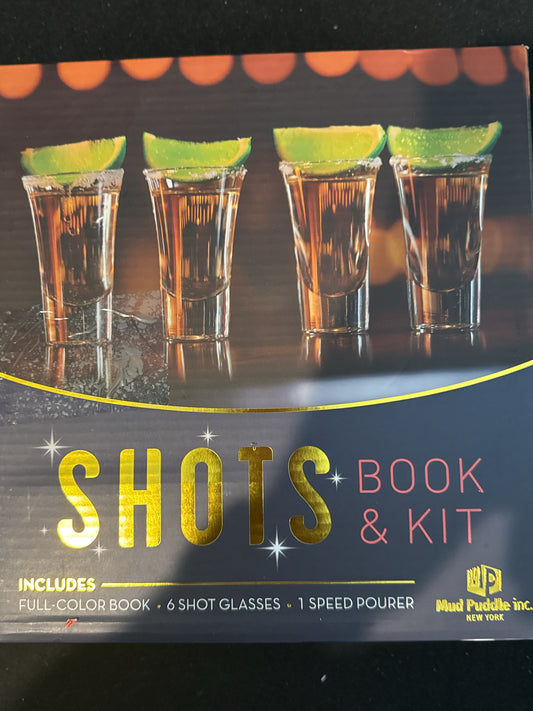 Shots Book & Kit 6 Shot Glasses & Speed Pourer New in Box