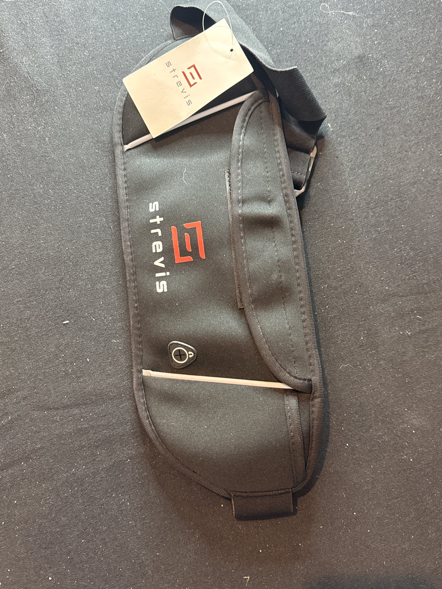 Strevis Black Sports Waist Bag/Running Belt Adjustable Waist Strap Headphone Jack Hole