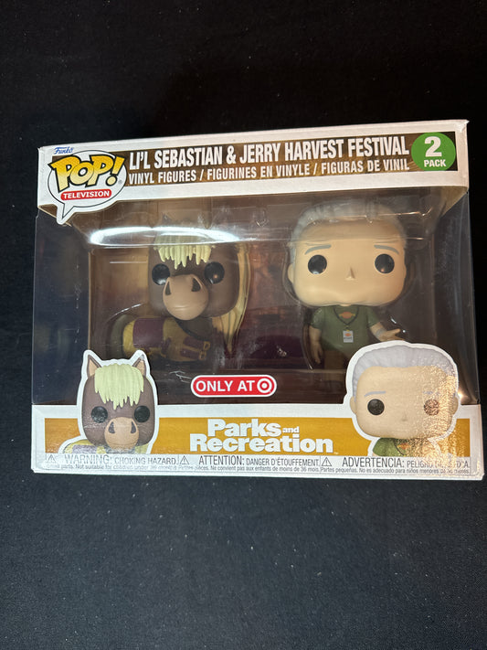 Funko Pop! Parks & Recreation Lil Sebastian & Jerry Harvest Festival 2 Pack NIB Target excl.