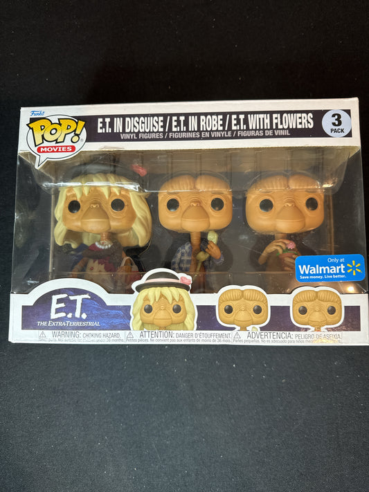 Funko Pop! E.T. in Disguise/In Robe/With Flowers 3-Pack Walmart Exclusive New in Box