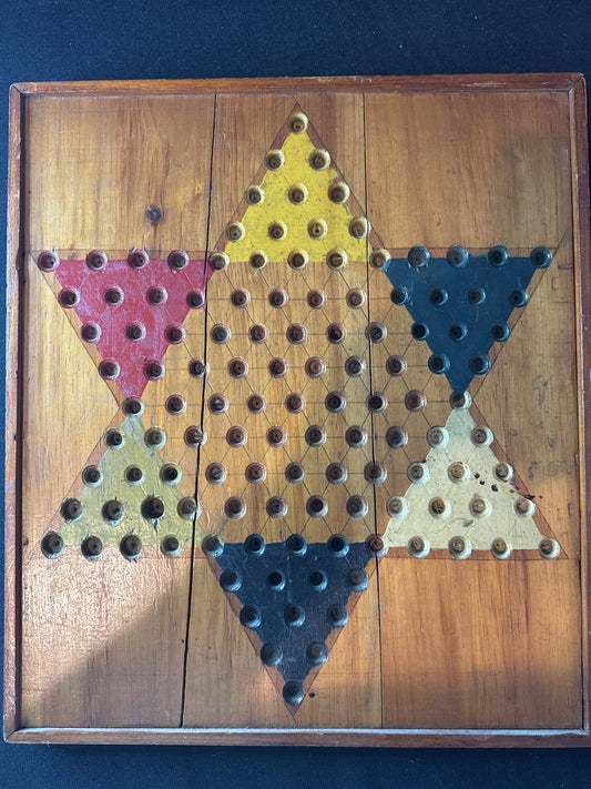 Vintage Wooden Chinese Checkers Board 14" x 16" No Marbles