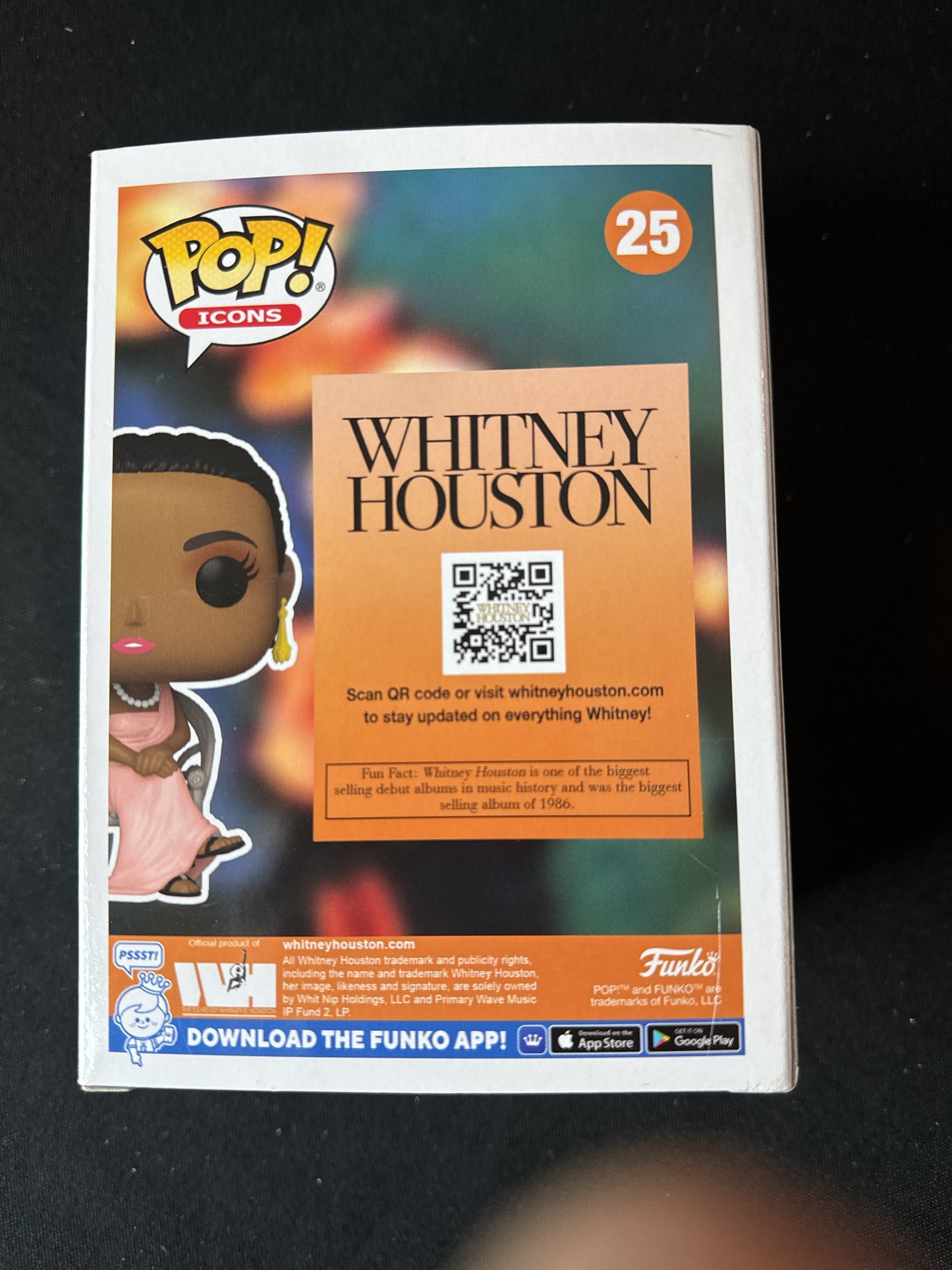 Funko Pop! Icons Whitney Houston #25 Vinyl Figure New in Box