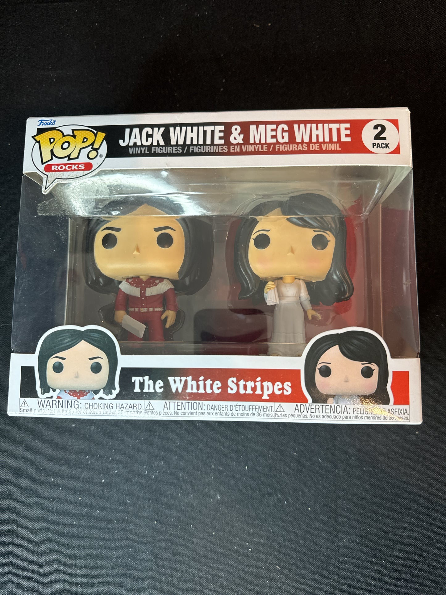 Funko Pop! Rocks Jack White & Meg White 2-Pack The White Stripes Vinyl Figures NIB