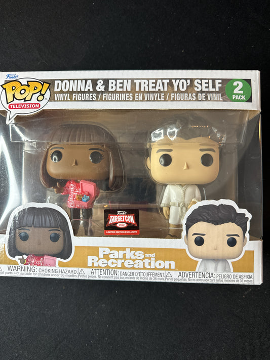 Funko Pop! Donna & Ben Treat Yo' Self 2-Pack Parks & Recreation Vinyl Figures NIB