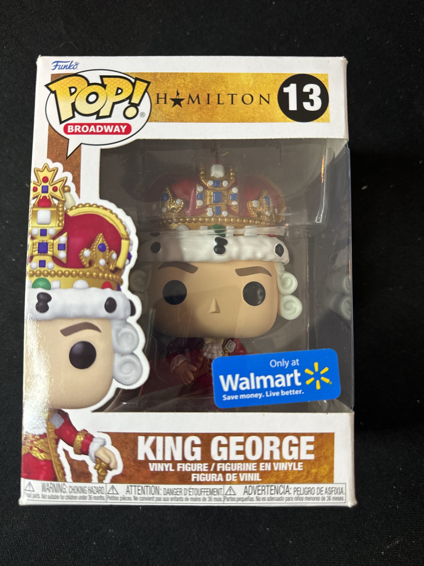 Funko Pop! Broadway Hamilton #13 King George Vinyl Figure Walmart Exclusive NIB