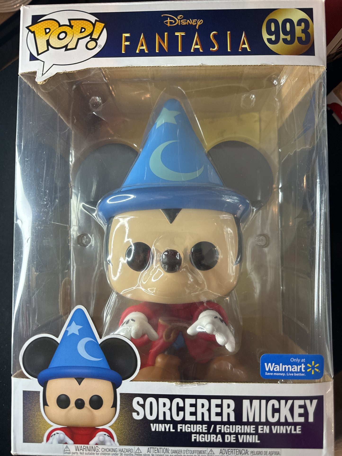 Funko Pop! Large Disney Fantasia #993 Sorcerer Mickey Large Vinyl Figure NIB