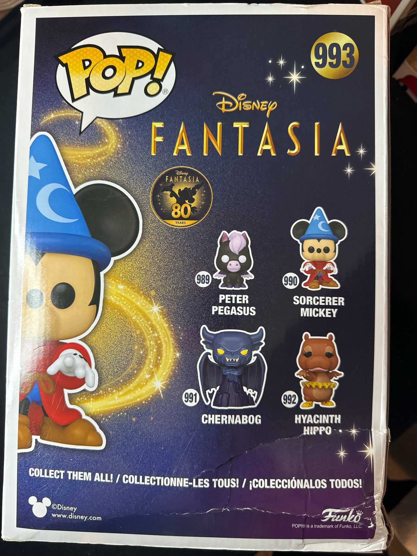 Funko Pop! Large Disney Fantasia #993 Sorcerer Mickey Large Vinyl Figure NIB