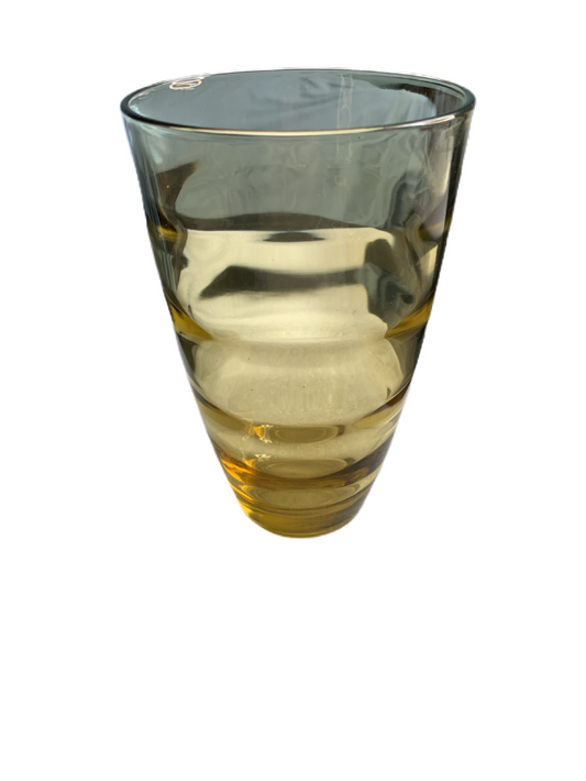 Libby Honey Amber Ripple Wave Drinking Glass.