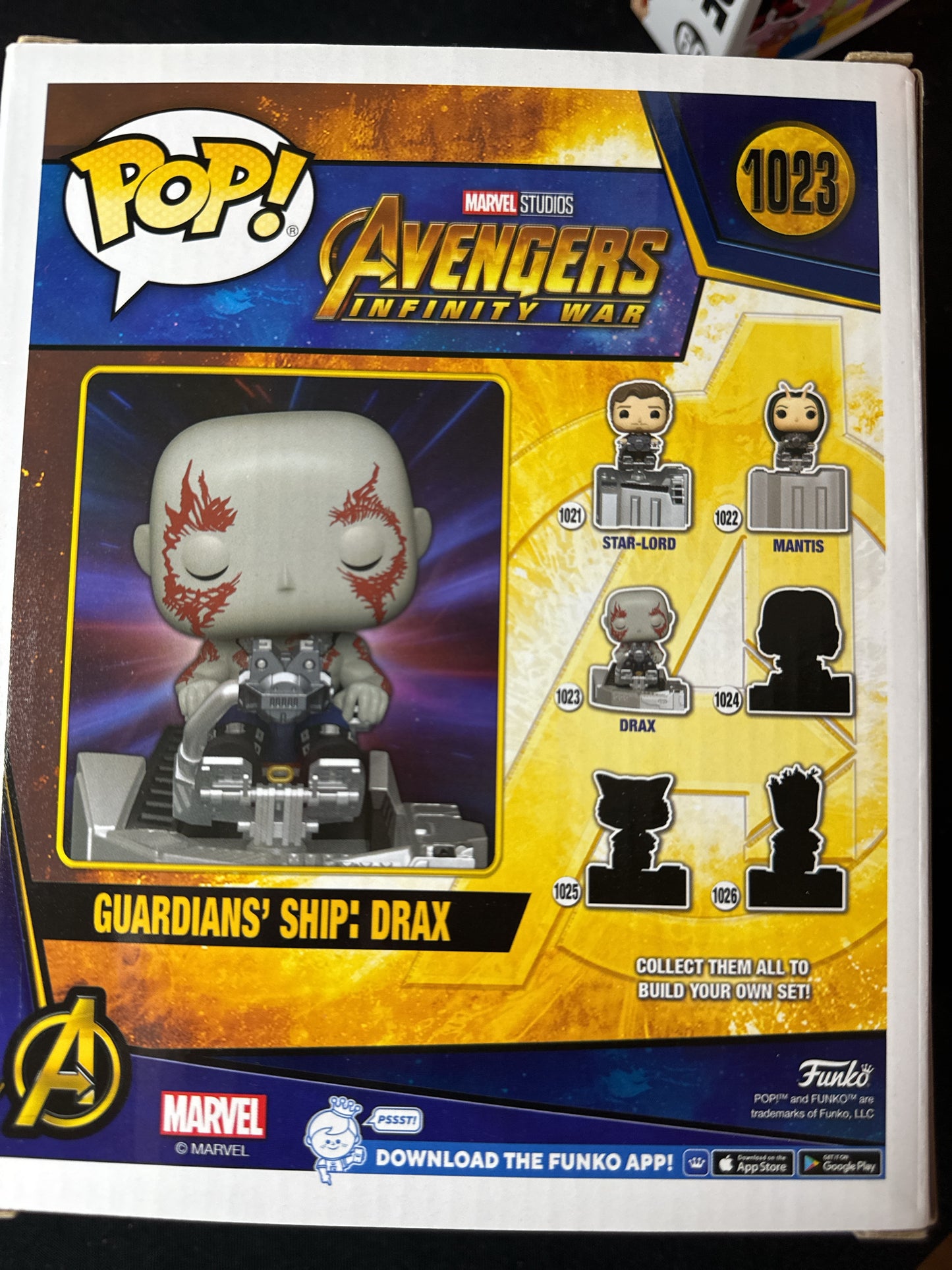 Funko Pop! Guardians' Ship: Drax #1023 Marvel Studios Avengers Infinity War Bobble Head NIB
