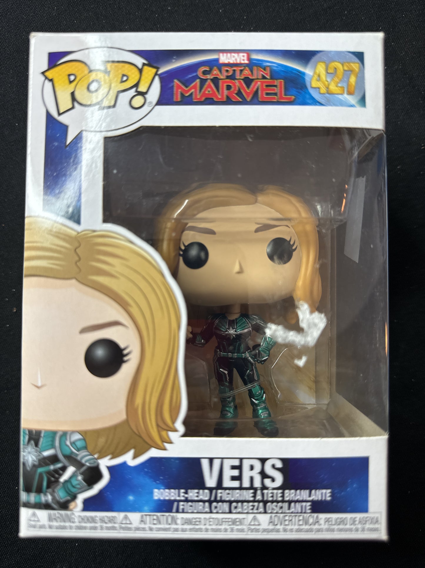 Funko Pop! Marvel Captain Marvel Vers Bobble Head Vinyl Figure NIB