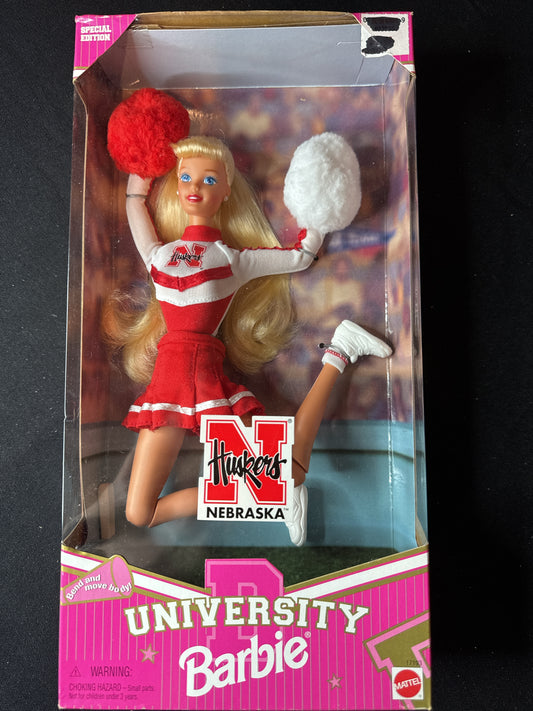 Barbie University of Nebraska Huskers Cheerleader Mattel 1996 New in Box