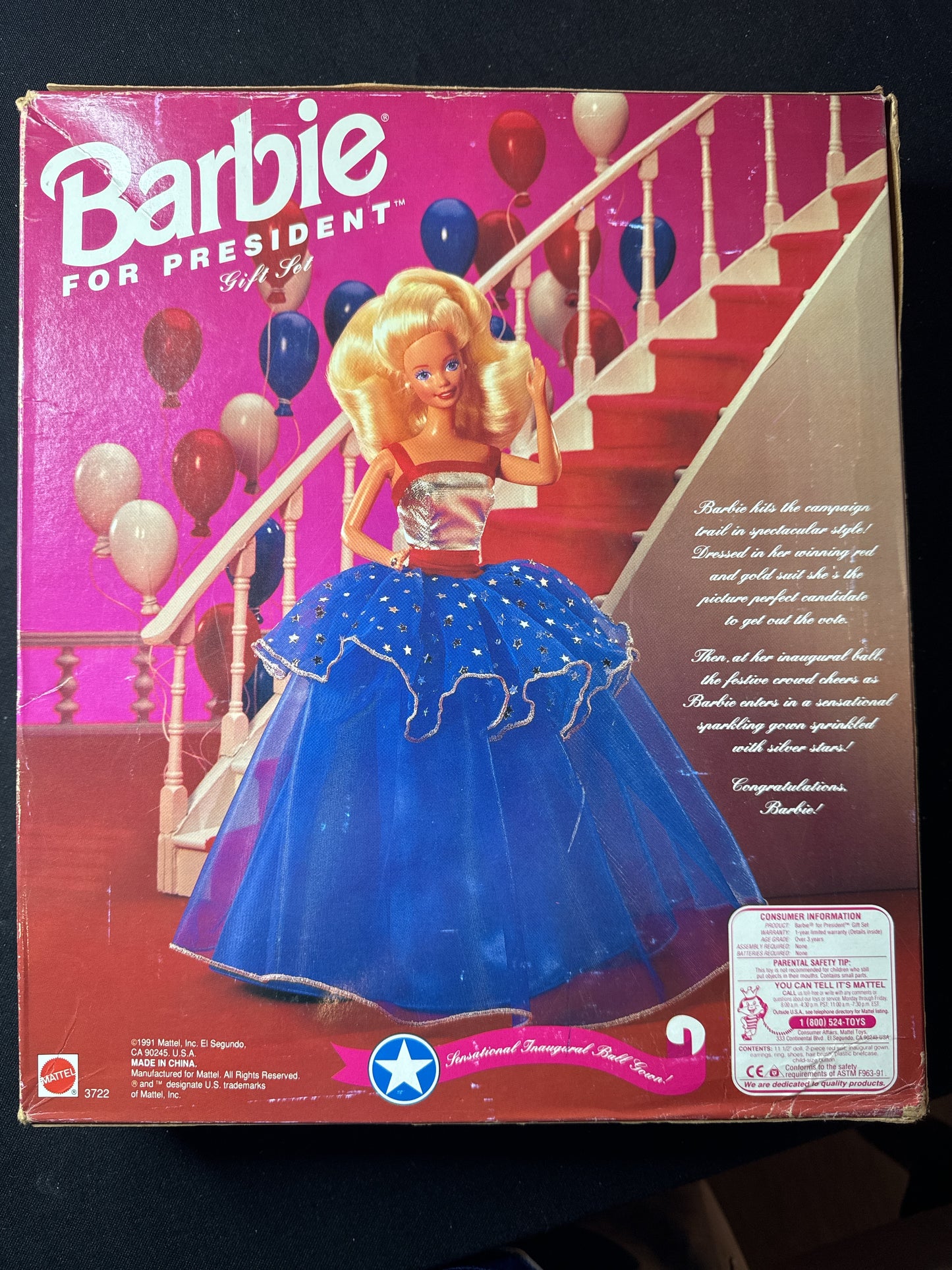 Barbie For President Gift Set 1991 Mattel Classic Campaign Outfit & Spangled Gown New in Box