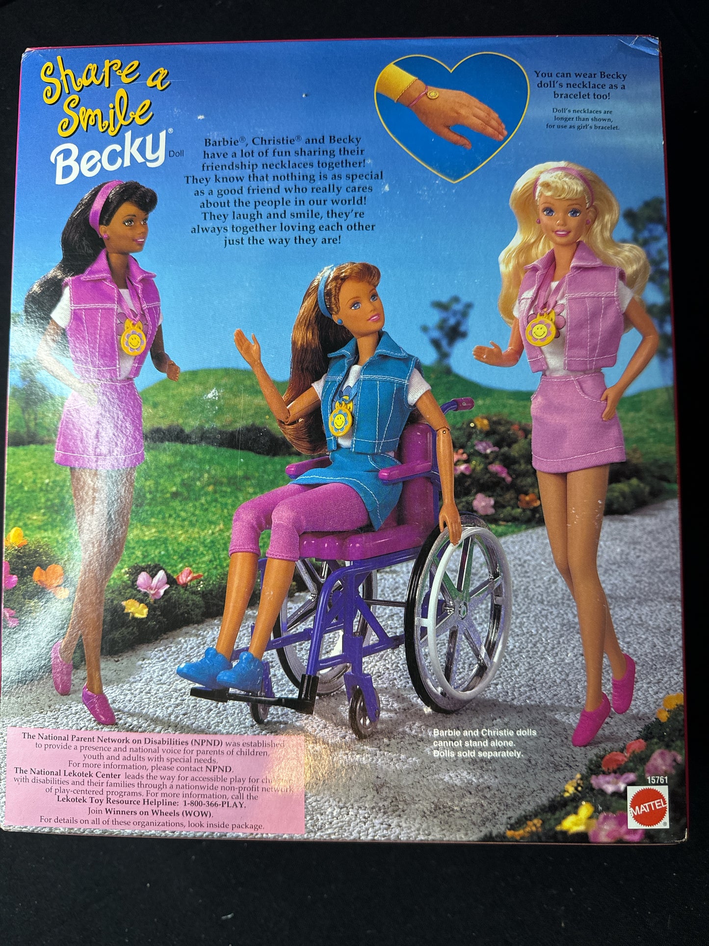 Barbie Share a Smile Becky with Wheelchair Mattel 1993 New in Box