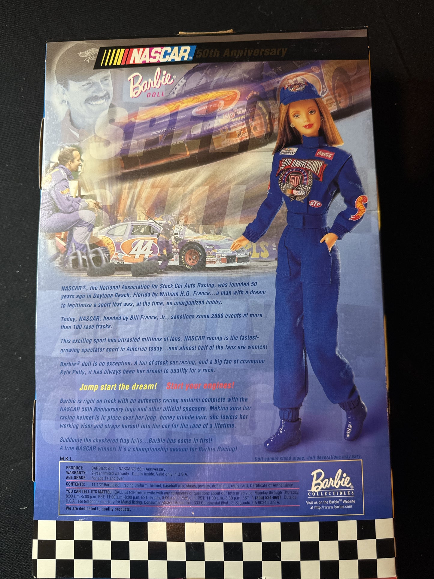 Barbie NASCAR 50th Anniversary Collector's Edition Mattel 1998 New in Box