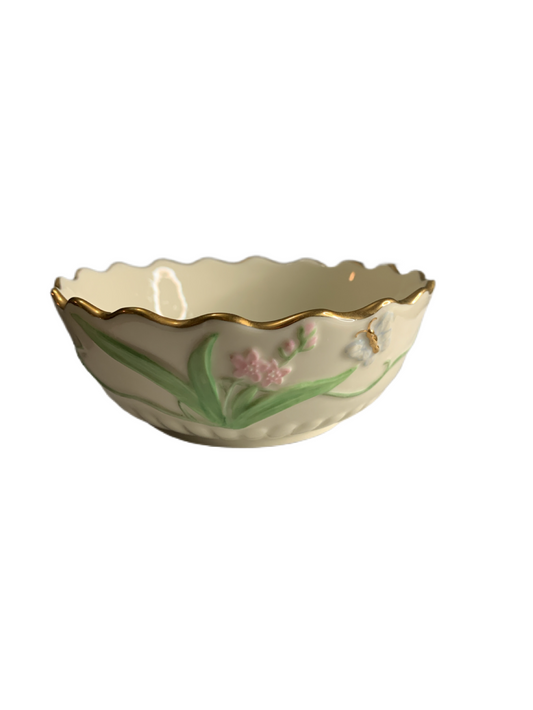 The China Butterfly Bowl by Lenox 24kt Gold Rim