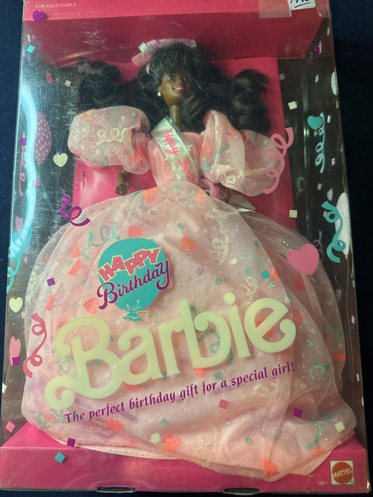 Barbie Happy Birthday African American Barbie 1990 Mattel New in Box
