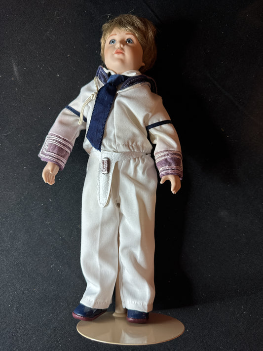 Vintage 1980's Prince William The Royal Wedding 11" Doll w/ Stand & Certs Danbury Mint No Box