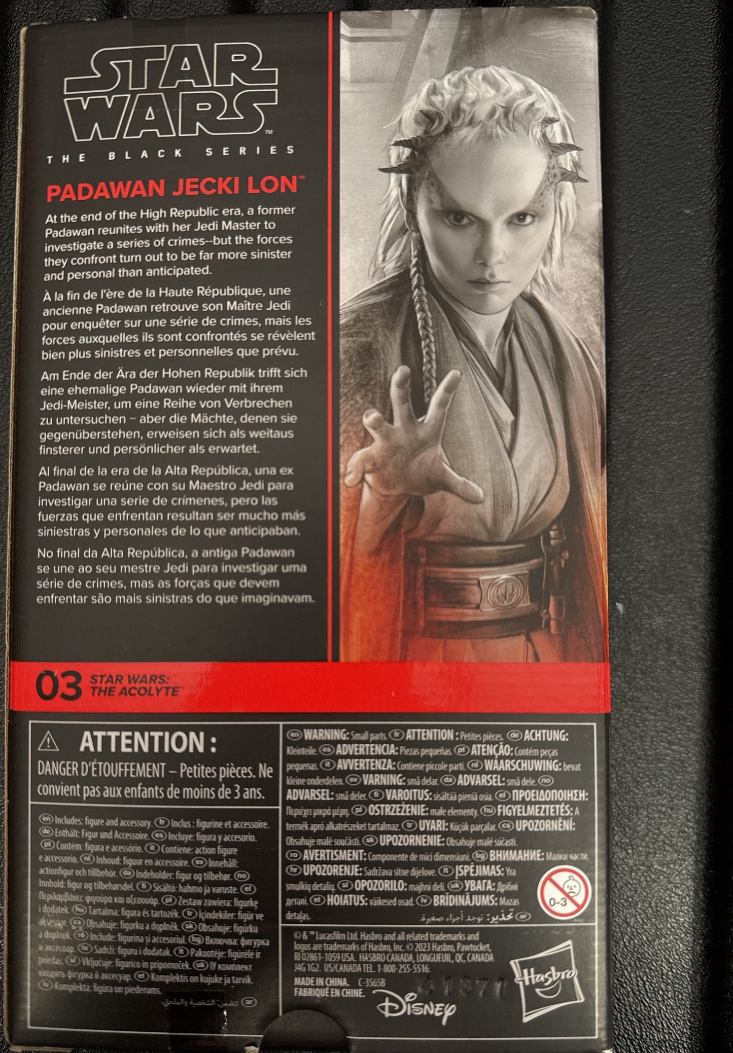 Star Wars The Black Series The Acolyte Padawan Jecki Lon #03 Action Figure New in Box
