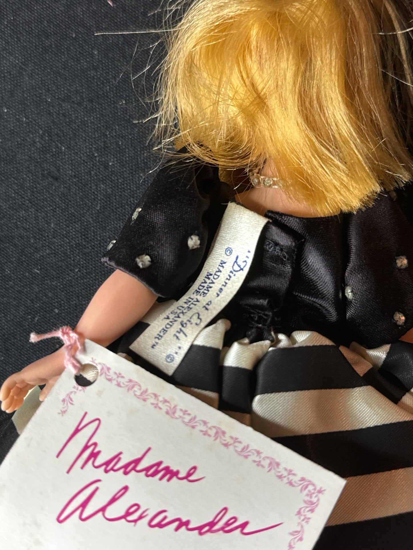Madame Alexander 10" Doll Cissette Dinner at Eight Sephora Striped Gown No Box