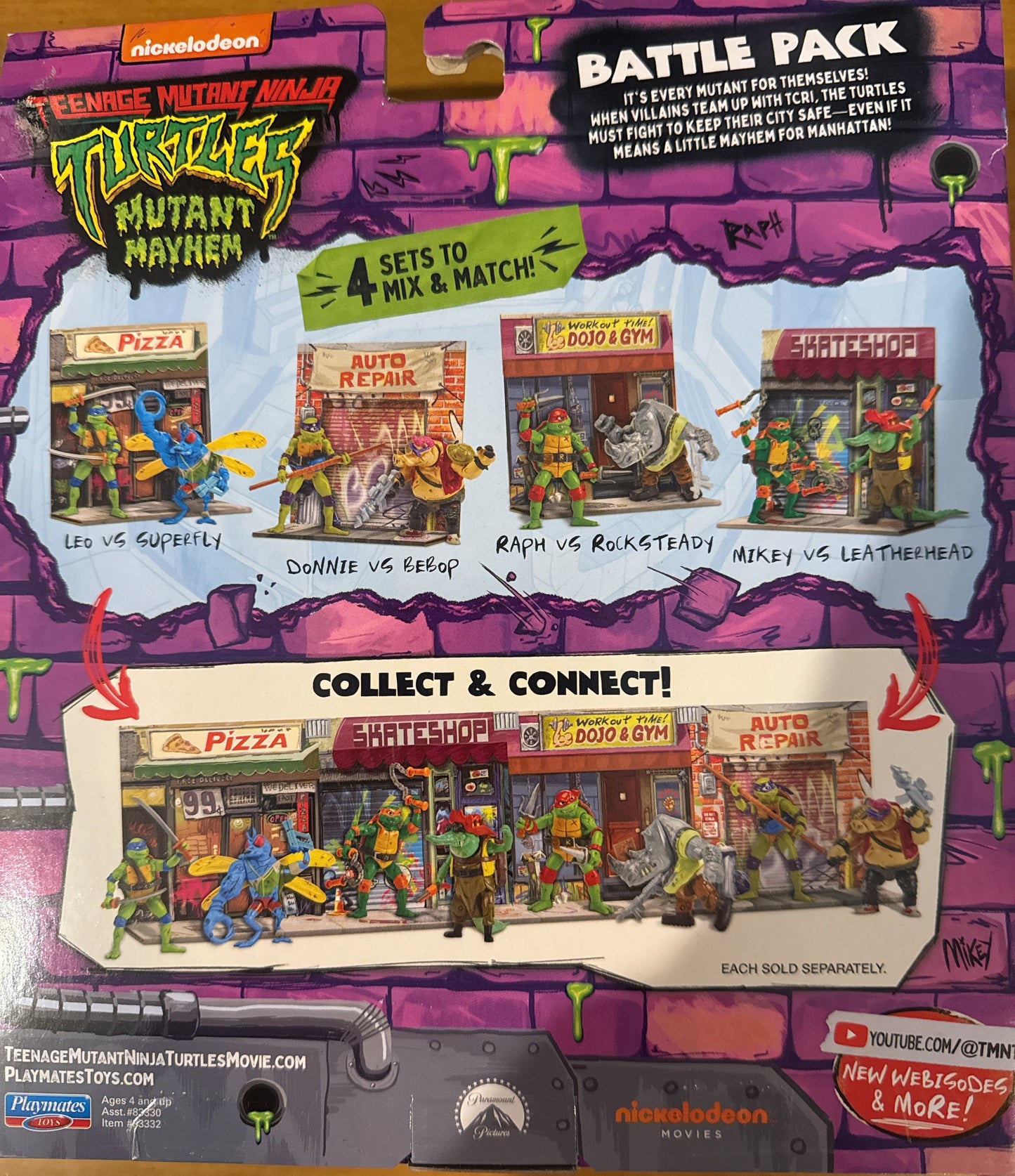 Teenage Mutant Ninja Turtles Mutant Mayhem Donnie vs Bebop Battle Pack 2023 New in Box