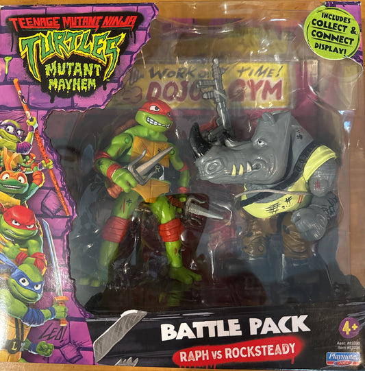 Teenage Mutant Ninja Turtles Mutant Mayhem Raph vs Rocksteady Battle Pack 2023 New in Box