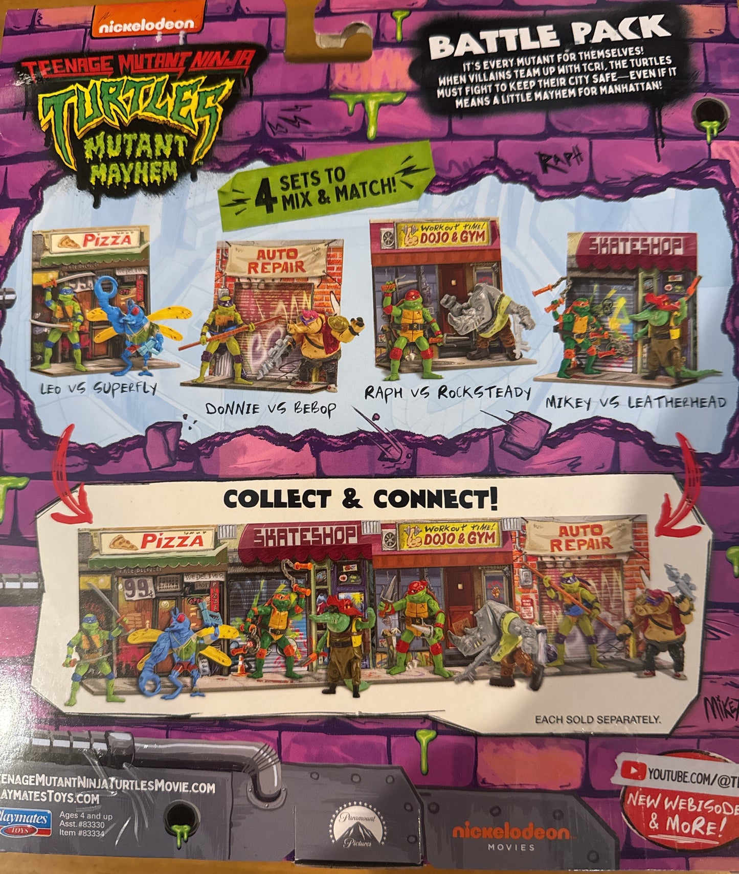 Teenage Mutant Ninja Turtles Mutant Mayhem Raph vs Rocksteady Battle Pack 2023 New in Box