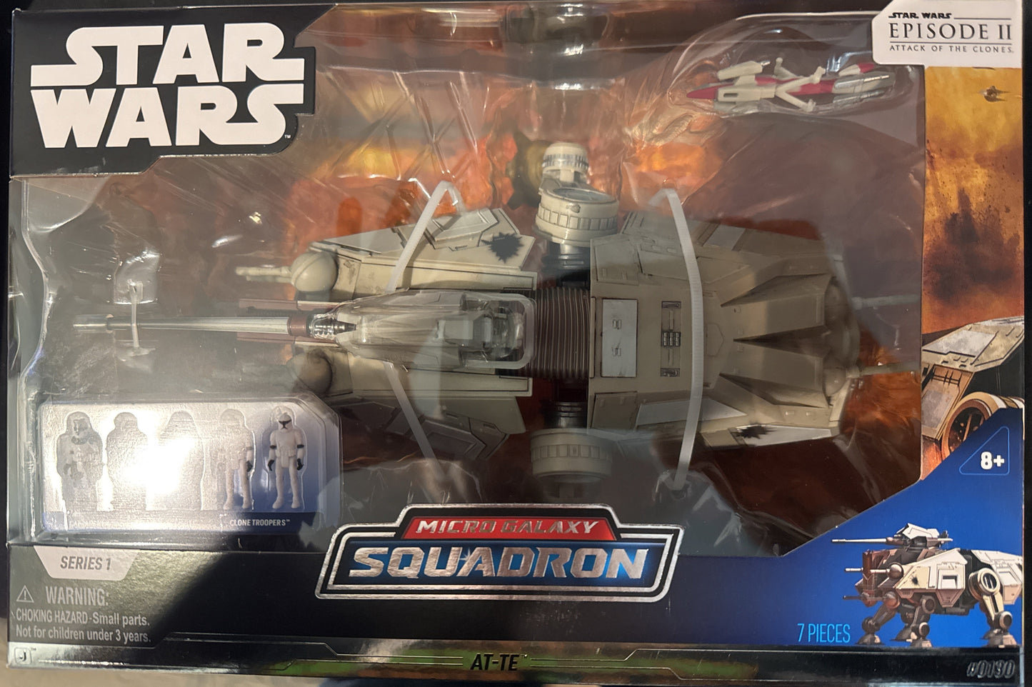 Star Wars Micro Galaxy Squadron AT-TE #0130 7 Pieces 9" Six Legged Vehicle w/ Figures NIB