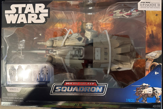 Star Wars Micro Galaxy Squadron AT-TE #0130 7 Pieces 9" Six Legged Vehicle w/ Figures NIB