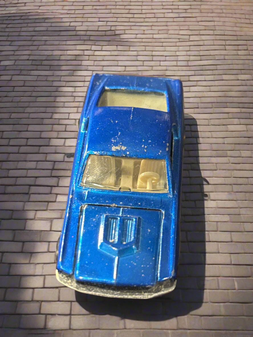 Hot Wheels Redline Custom Mustang 1968 Blue Gray Int. Made in the United States