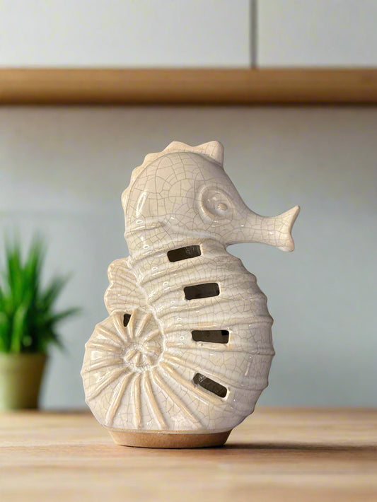 Nautical Seahorse Sachet Potpourri Holder Room Freshener Beach Coastal 5.5" Tall