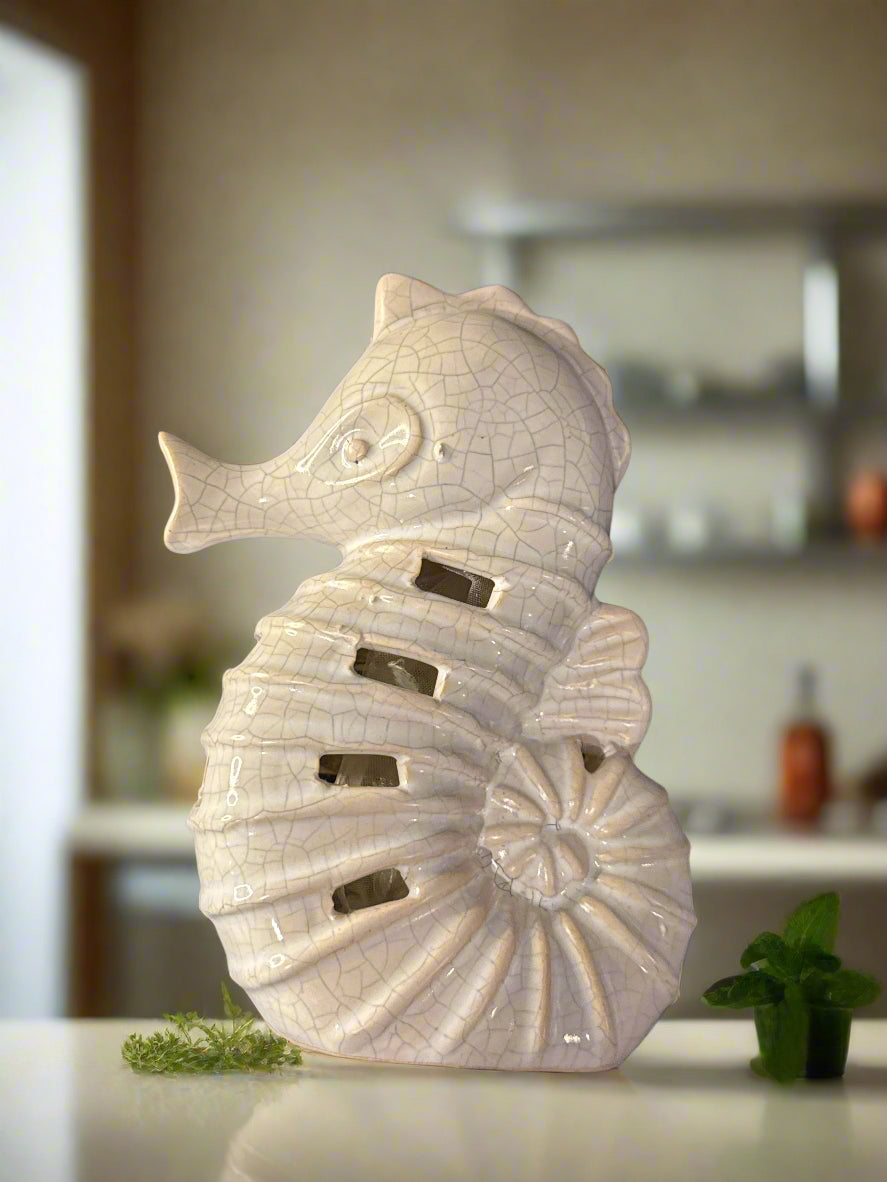 Nautical Seahorse Sachet Potpourri Holder Room Freshener Beach Coastal 5.5" Tall