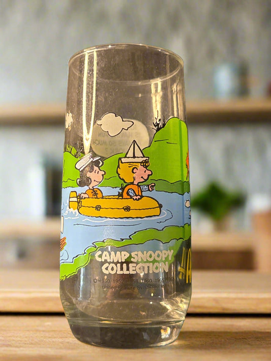 Vintage McDonald's Camp Snoopy Collection Peanuts Glass 1950-1968 Charlie Brown 6" Tall