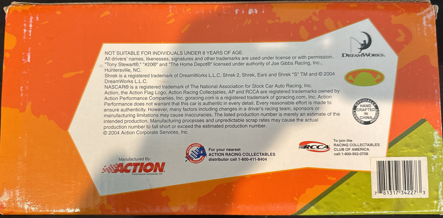 Tony Stewart #20 Home Depot Shrek 2 Action NASCAR Diecast 1:24 Scale 2004 New in Box