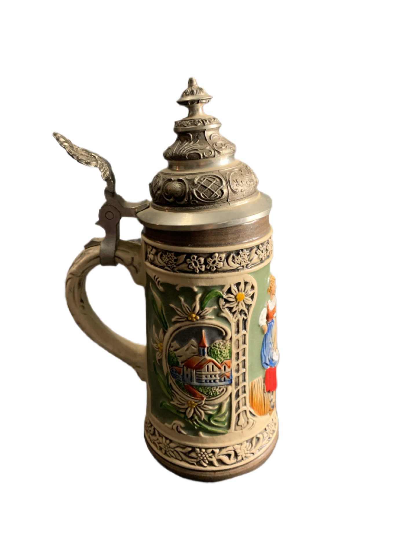 Vintage Gerz Tyrolean Tankard LTD. Edition Pewter Lidded German Beer Stein W/COA