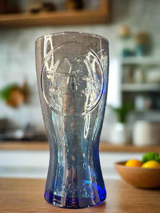 McDonald's Retro 1961 Cobalt Blue Coke Coca Cola Glass Retired Vintage Collectible 6.5" Tall