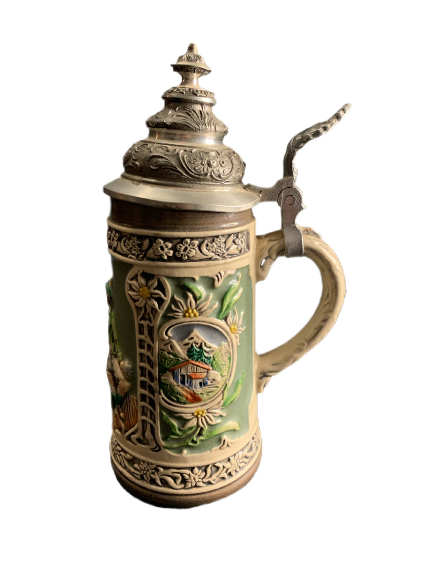 Vintage Gerz Tyrolean Tankard LTD. Edition Pewter Lidded German Beer Stein W/COA