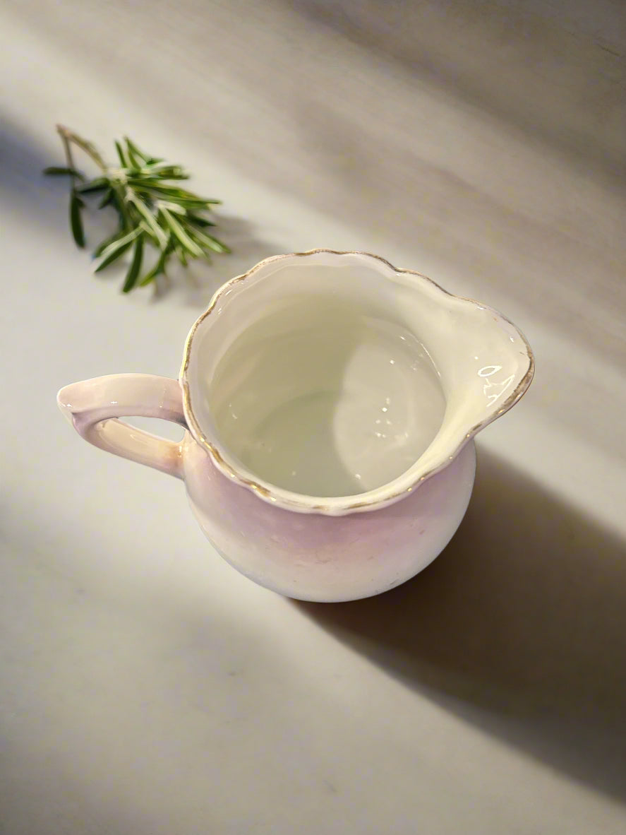 Souvenir Porcelain Creamer 3" Tall Circa 1910 Curtin Street looking west Osceola Mills, PA