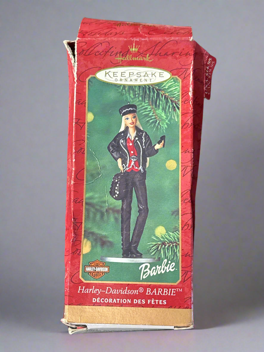 Hallmark Gold Crown Harley Davidson Barbie Ornament Christmas 4.25" Tall Dtd 2000. NIB
