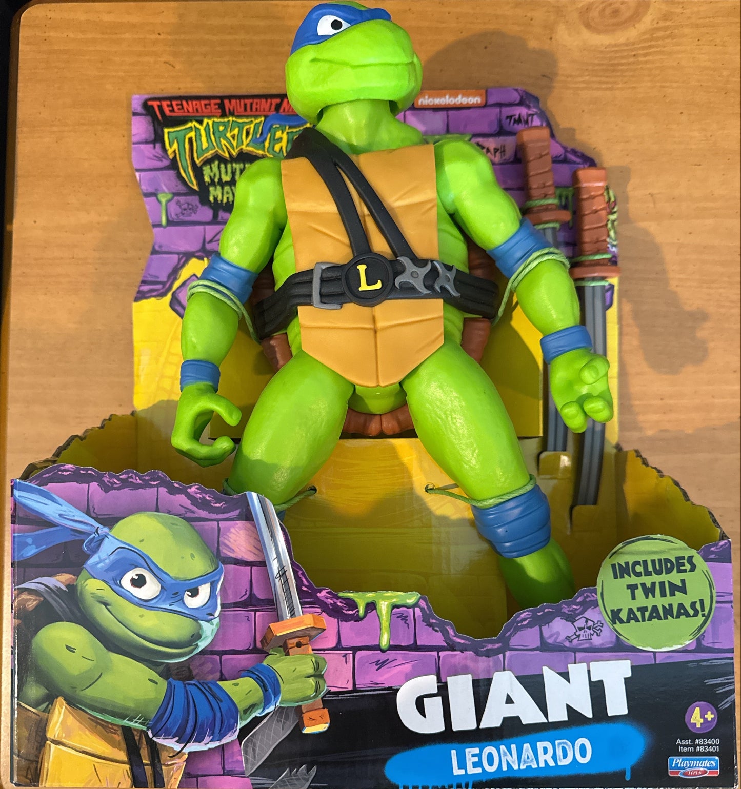 Teenage Mutant Ninja Turtles Giant Leonardo 12" Action Figure w/ Twin Katanas New in Box