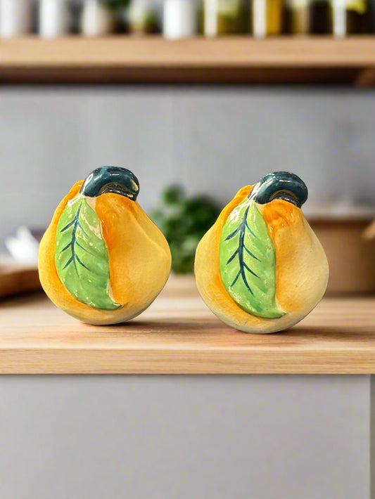 Set of Pear Salt & Pepper Shakers 2" Tall Made in Japan
