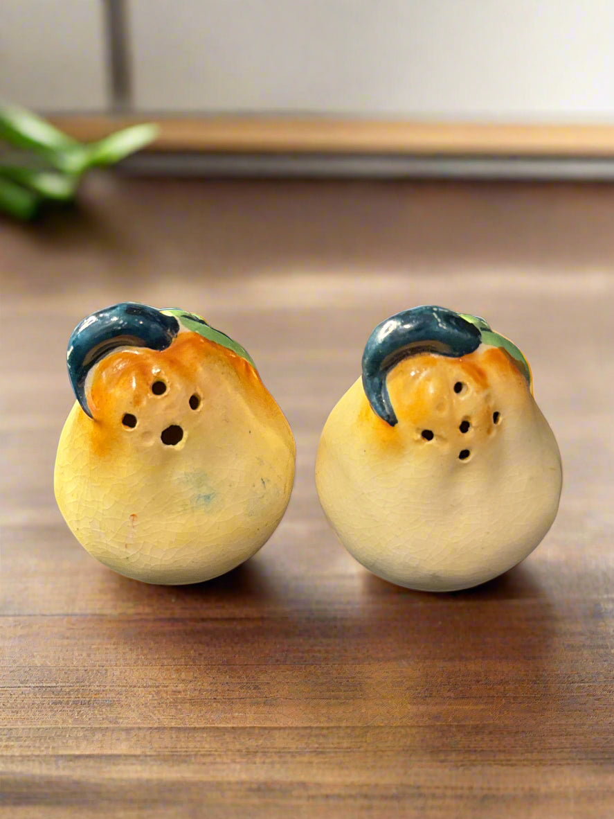 Set of Pear Salt & Pepper Shakers 2" Tall Made in Japan