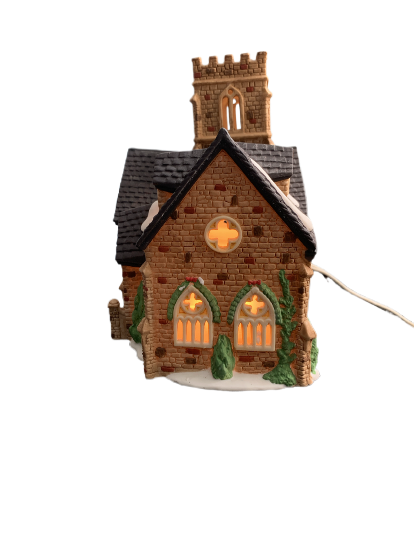 Dept. 56 Dickens Village series Knottington Church with light and cord. Christmas 55824