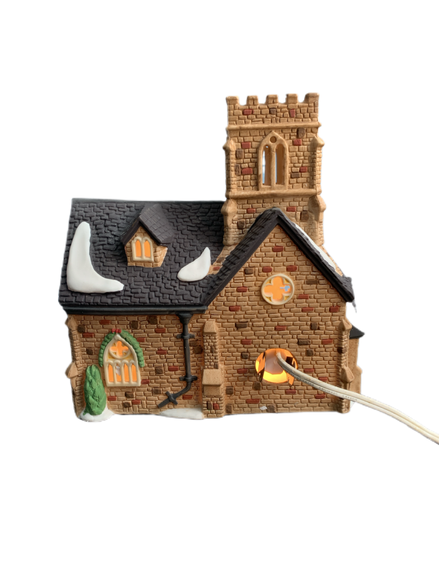 Dept. 56 Dickens Village series Knottington Church with light and cord. Christmas 55824