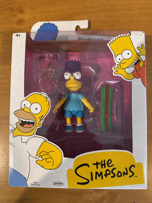 The Simpsons Bartman Action Figure Jakks Pacific 3.5" Tall w/ Skateboard New in Box