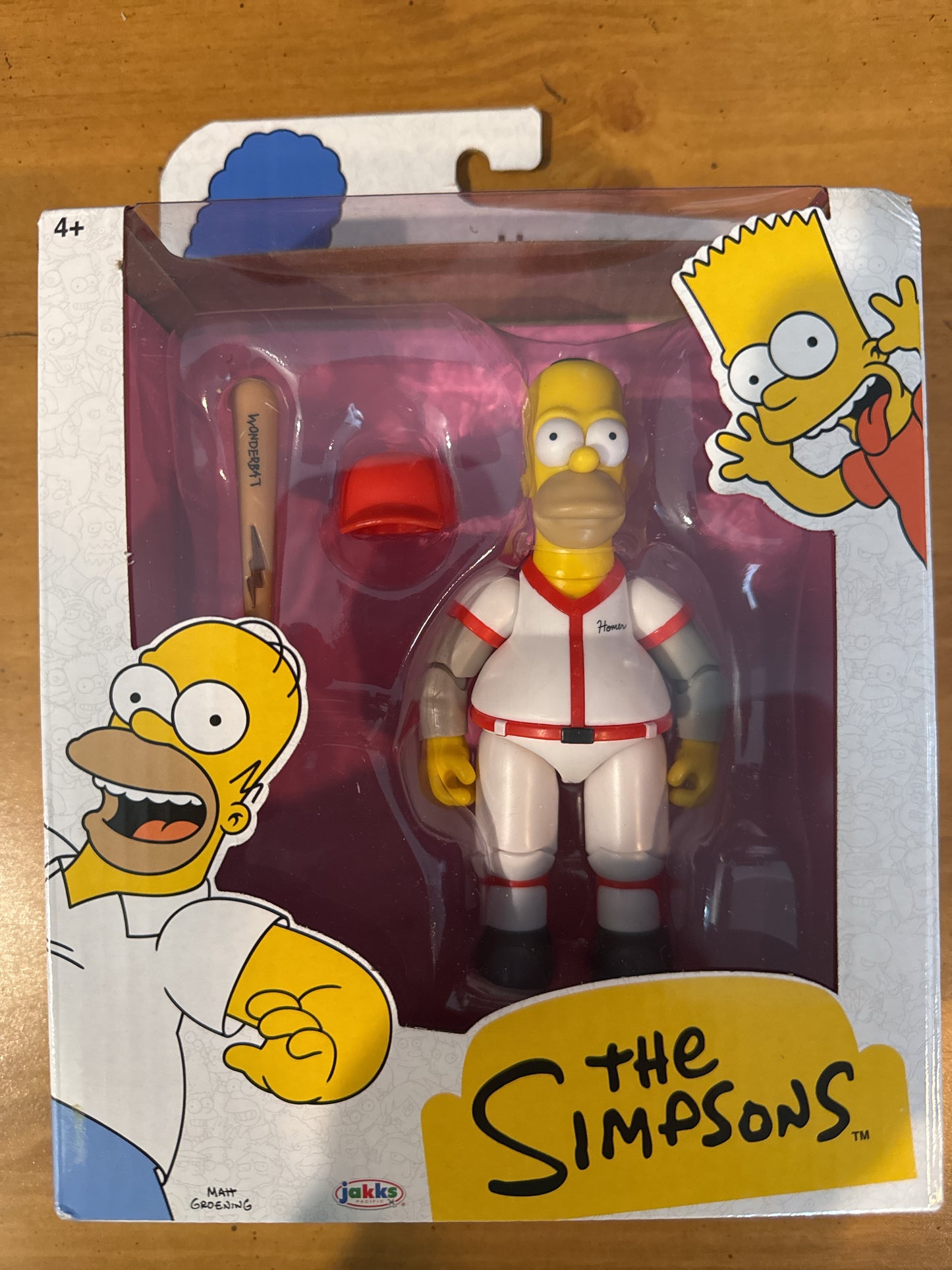 The Simpsons Homer Action Figure Jakks Pacific 3.5" Tall w/ Baseball Gear New in Box