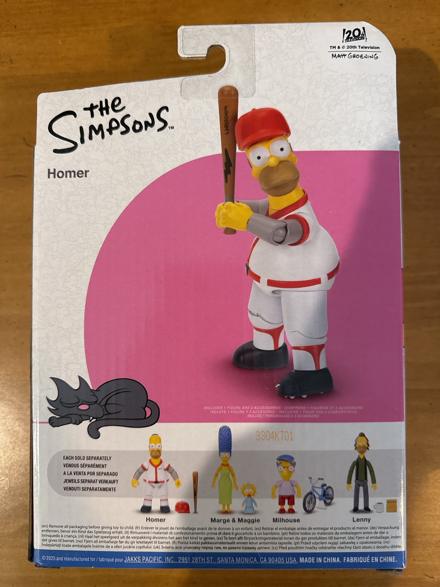 The Simpsons Homer Action Figure Jakks Pacific 3.5" Tall w/ Baseball Gear New in Box