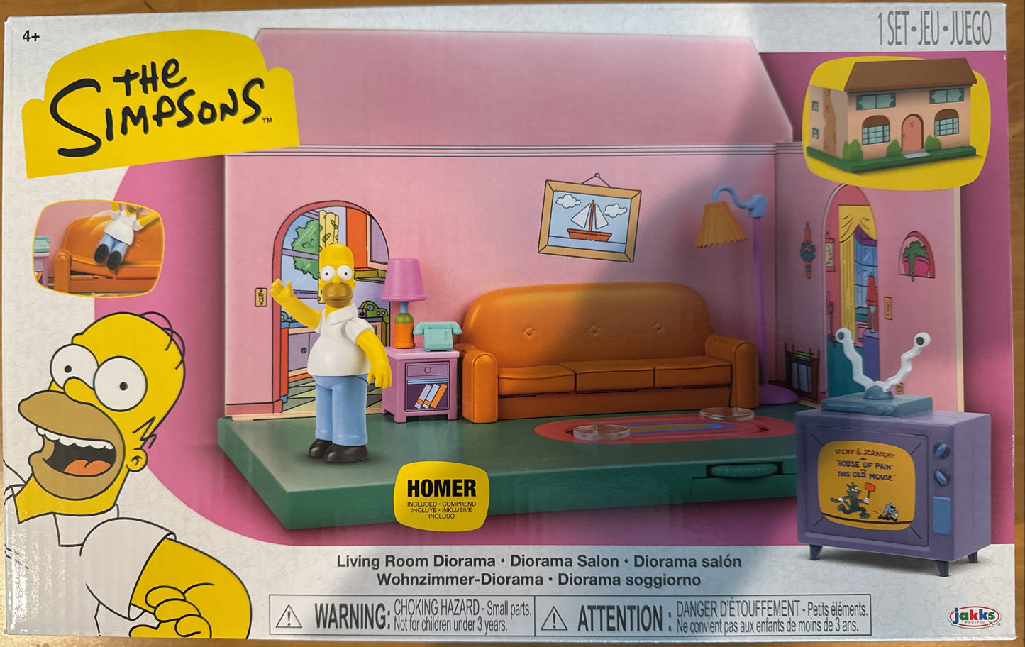 The Simpsons Living Room Diorama Playset Includes Homer Jakks Pacific New in Box