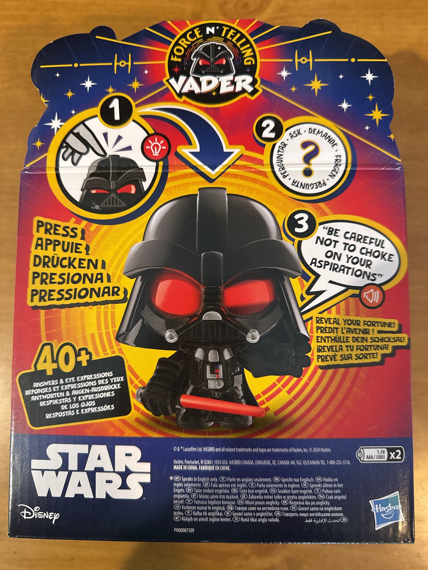 Star Wars Force N Telling Darth Vader Electronic Figure Toy Hasbro 40 Sayings Lights up New